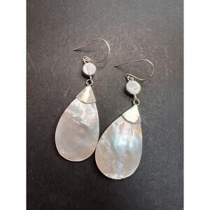 Mother of pearl sterling silver dangle earrings